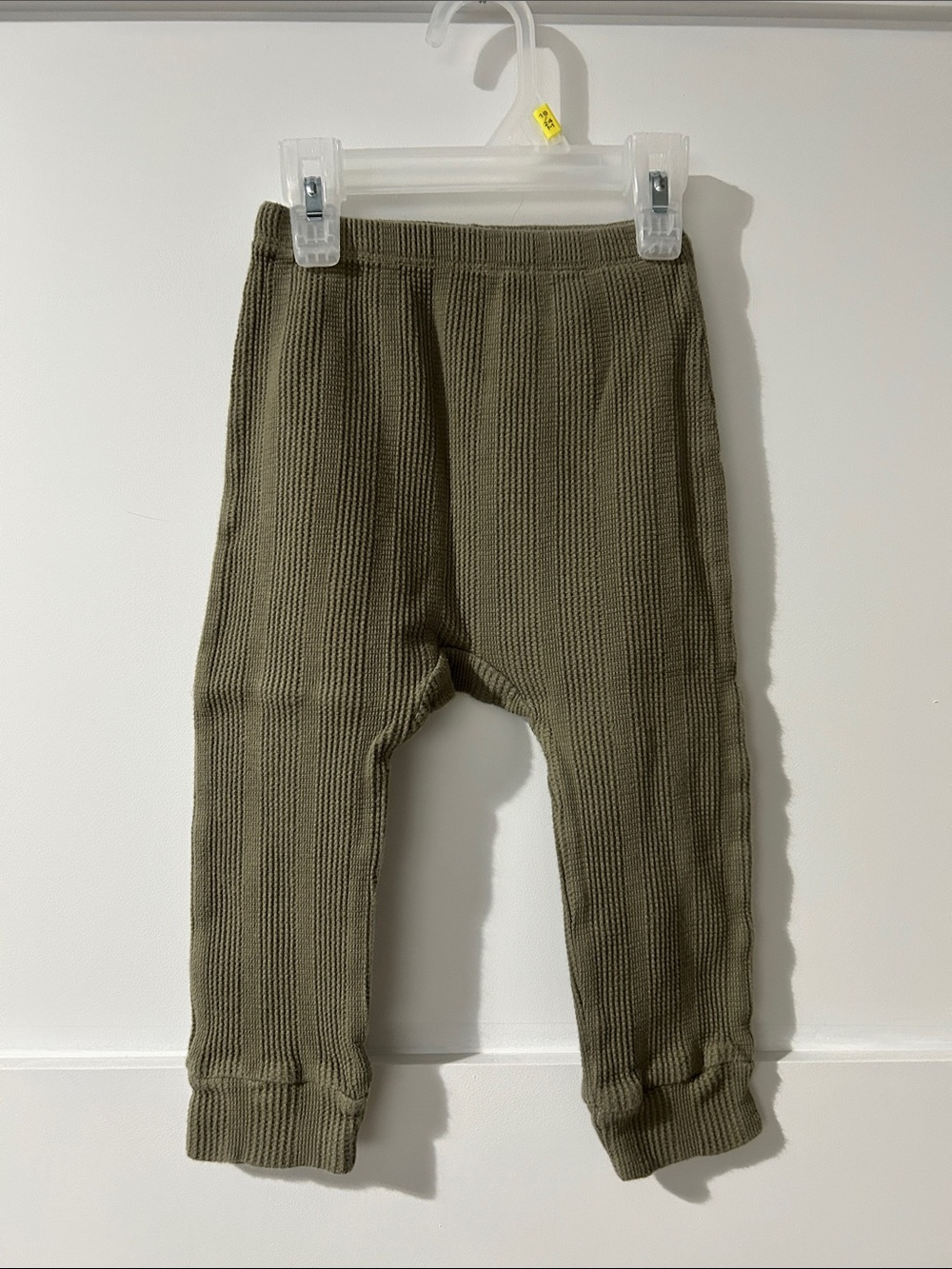 Toddler Waffle Knit Bottoms - Olive Green